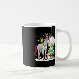 Christmas Elf Riding Reindeer Horse Snowman Xmas T Coffee Mug