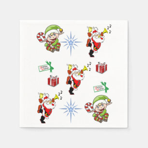 Christmas elf santa claus napkins lunch/dinner