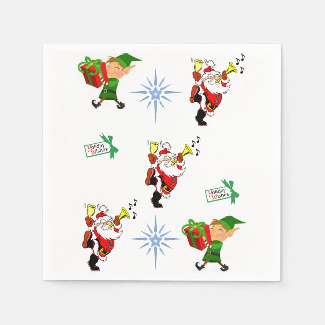 Christmas elf santa claus napkins lunch/dinner (Front)