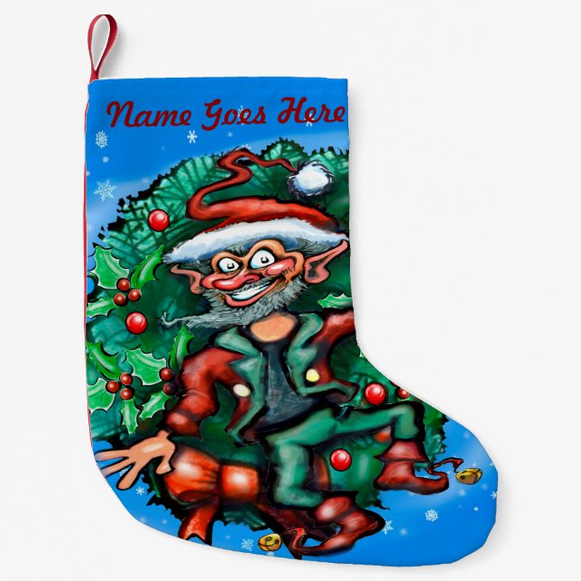 Christmas Elf Small Christmas Stocking (Front)