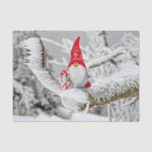 Christmas Elf Snowy Trees Tissue Paper
