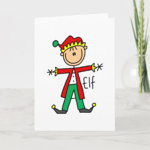 Christmas Elf Stick Figure Card
