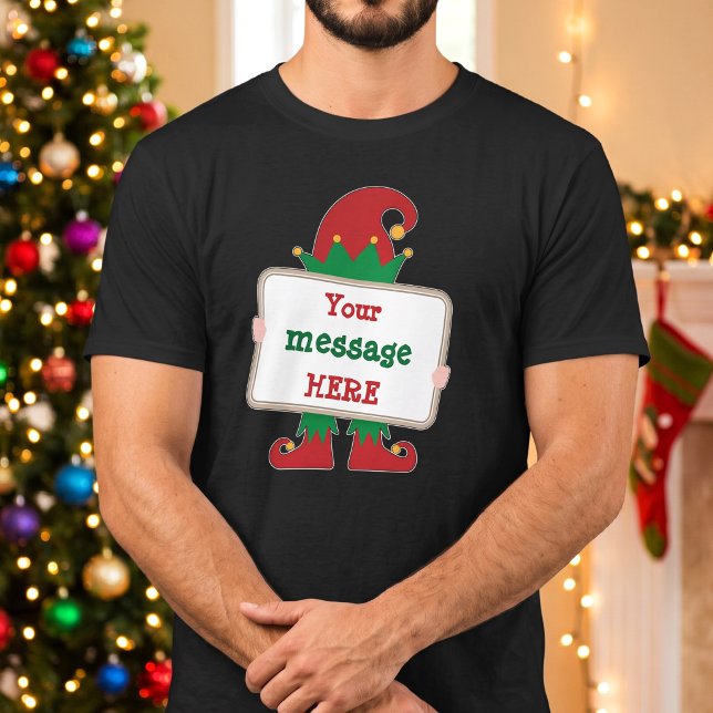 Christmas Elf T-Shirt with Personalised Message (Creator Uploaded)