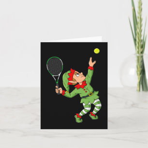 Christmas Elf Tennis Fun Boys Girls Kids Teens Xma Card