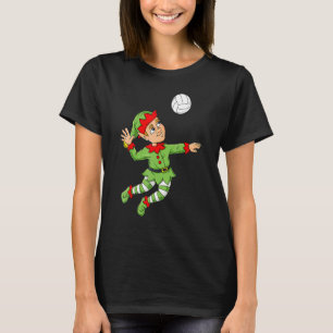 Christmas Elf Volleyball Boys Girls Kids Teens Xma T-Shirt