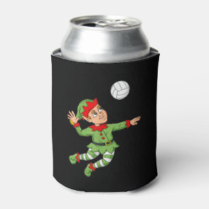 Christmas Elf Volleyball Funny Boys Girls Kids ns Can Cooler