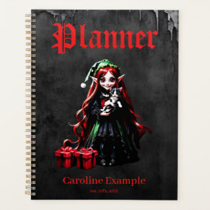 Christmas Elf with Kitten. Planner