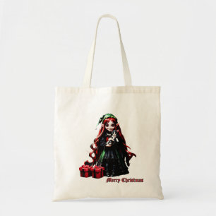 Christmas Elf with Kitten. Tote Bag