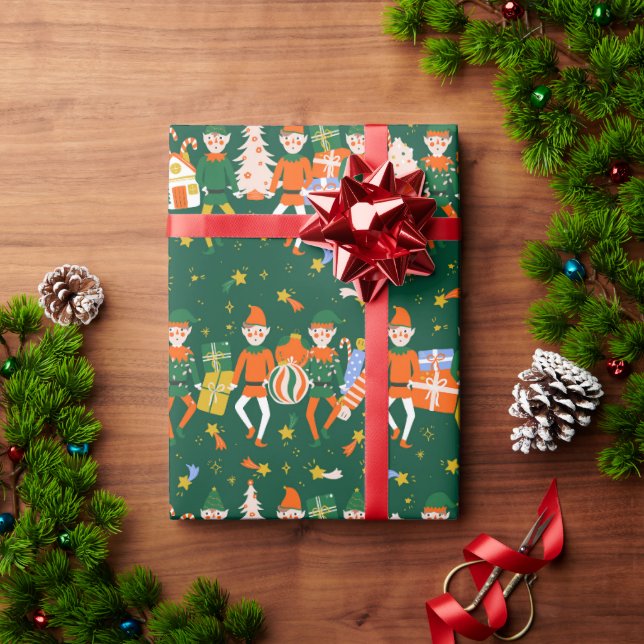 Christmas elf wrapping paper (Holiday Gift)