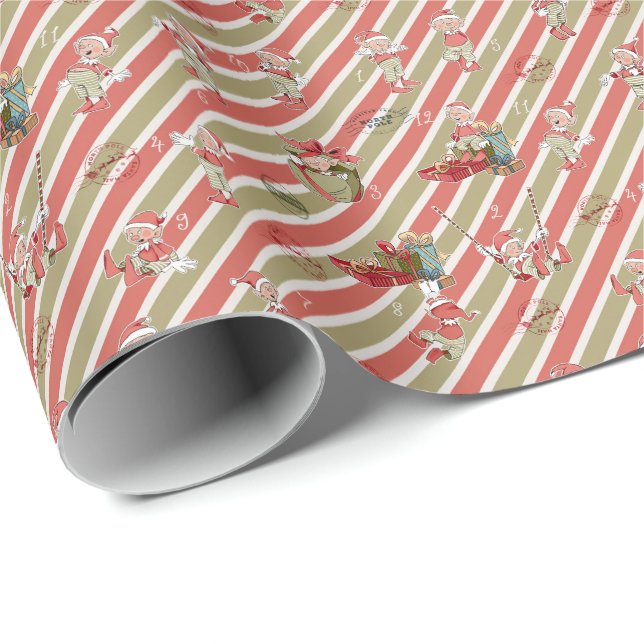 Christmas Elf Wrapping Paper from Santa Claus (Roll Corner)