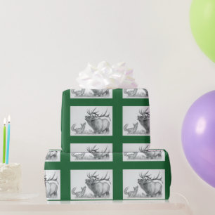Christmas Elk and Fox Wrapping Paper