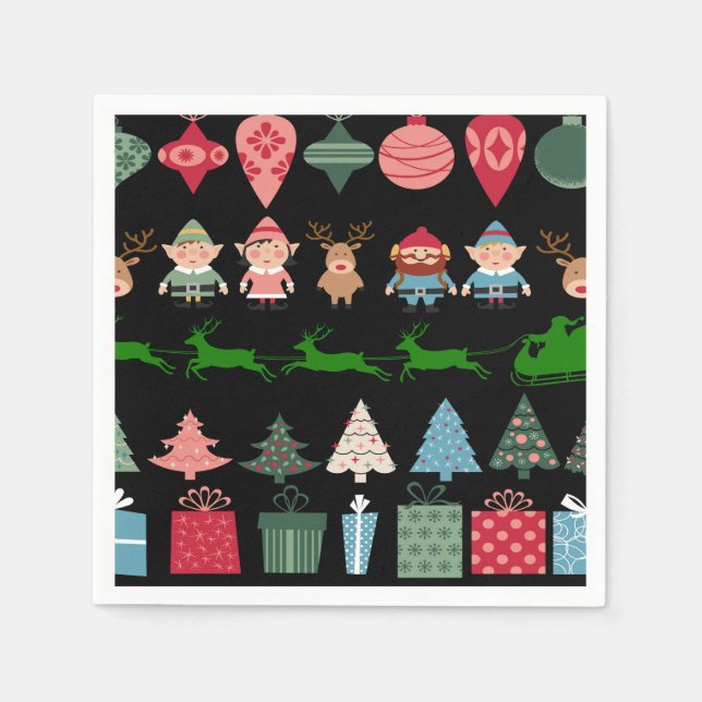 Christmas Elves and More Napkin (Front)