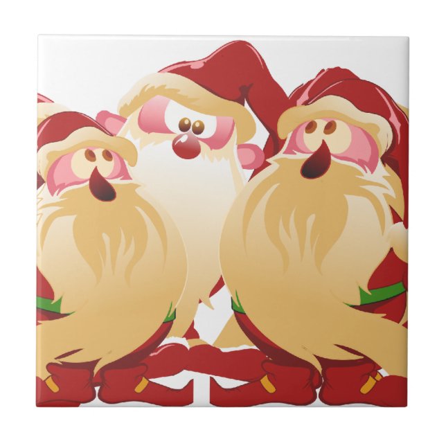 Christmas Elves Ceramic Tile (Front)