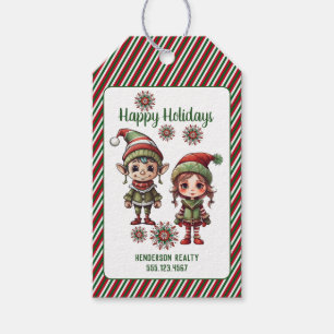 Christmas Elves Happy Holiday Gift Tags