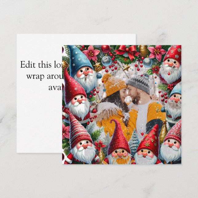 Christmas elves holiday border card (Front/Back)