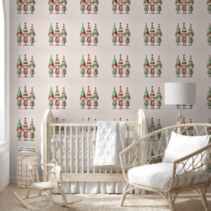 Christmas Elves in Festive Hats Wallpaper