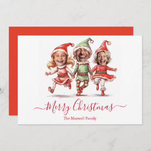 Christmas elves photo holiday card