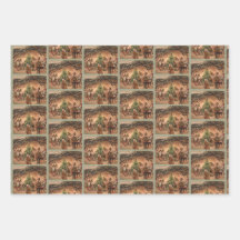 Christmas Elves Wrapping Paper Set 2
