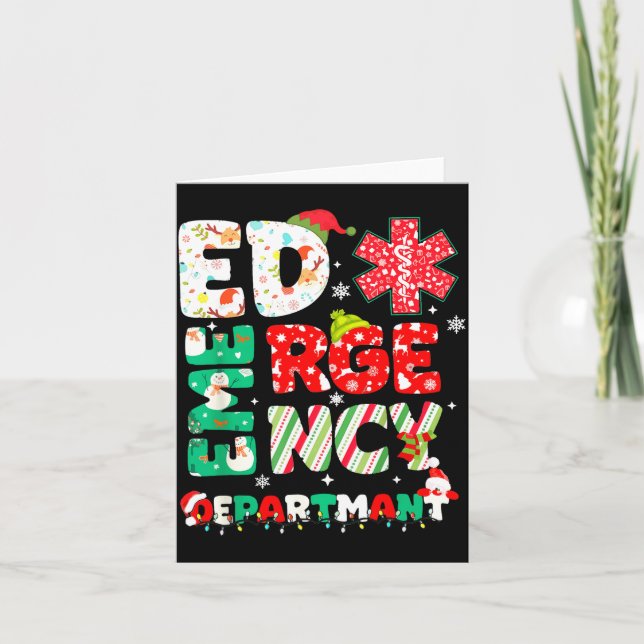 Christmas Emergency Room Er Rn Nurse Department He Card (Front)