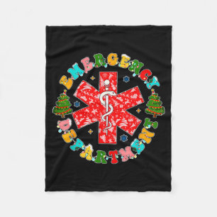 Christmas Emergency Room Er Rn Nurse Department He Fleece Blanket