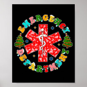 Christmas Emergency Room Er Rn Nurse Department He Poster