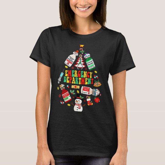 Christmas Emergency Room Er Rn Nurse Department He T-Shirt (Front)