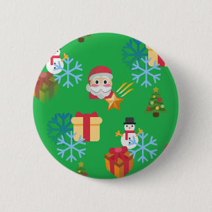 christmas emoji 6 cm round badge