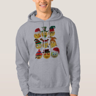 christmas emoji decorations funny men's hoodie
