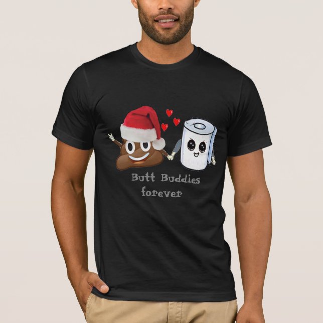 christmas emoji dump toilet paper butt buddies T-Shirt (Front)