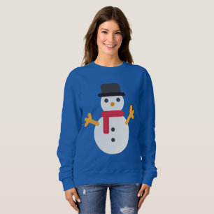 Christmas emoji snowman womens sweatshirt