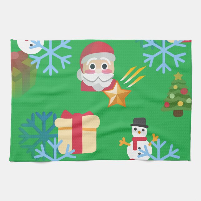 christmas emoji tea towel (Horizontal)