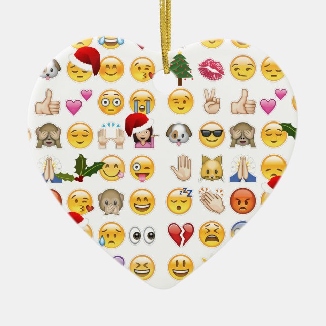 christmas emojis ceramic tree decoration (Front)