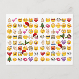 christmas emojis holiday postcard