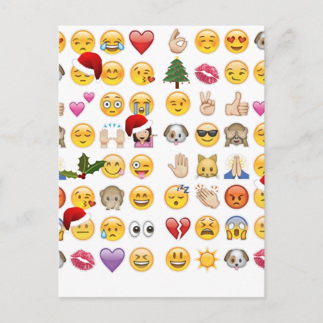 christmas emojis holiday postcard (Front)