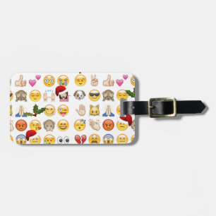 christmas emojis luggage tag