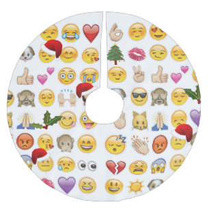 christmas emojis xmas tree skirt