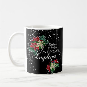 Christmas Employee Appreciation Floral Black Coffee Mug