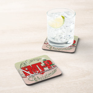 CHRISTMAS EMT-P Emergency Medical Tech Paramedic Coaster
