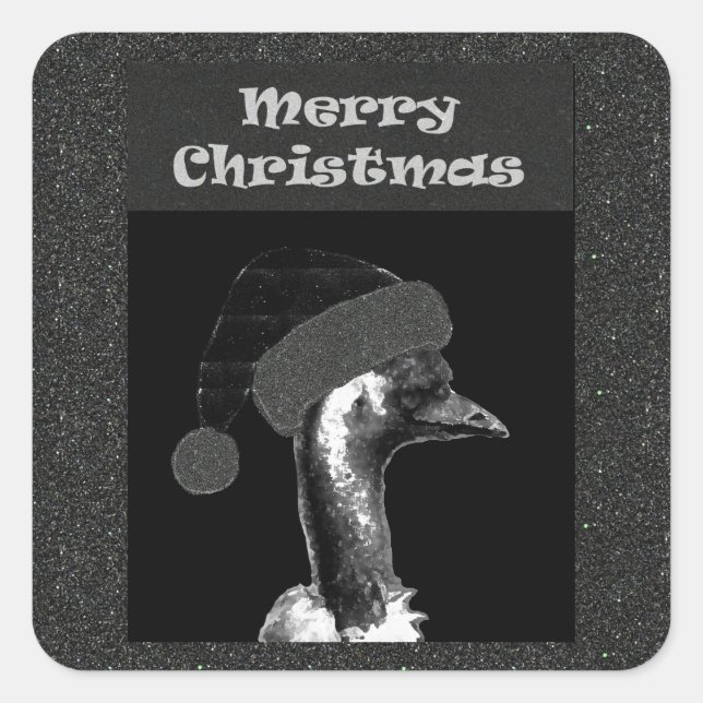 Christmas Emu Square Sticker (Front)
