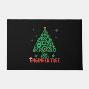 Christmas Engineer Tree Mechanical Engineering Doormat