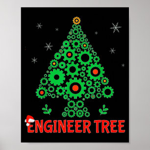 Christmas Engineer Tree _ Mechanical Engineering G Poster