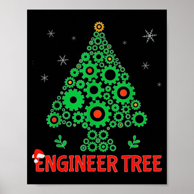 Christmas Engineer Tree _ Mechanical Engineering G Poster (Front)