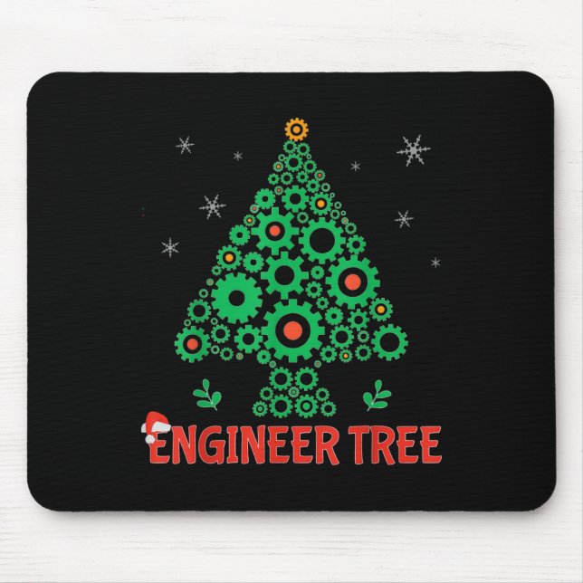 Christmas Engineer Tree Mechanical Engineering Mouse Pad (Front)