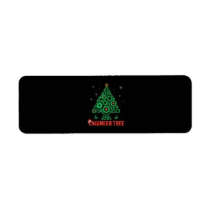 Christmas Engineer Tree Mechanical Engineering Return Address Label