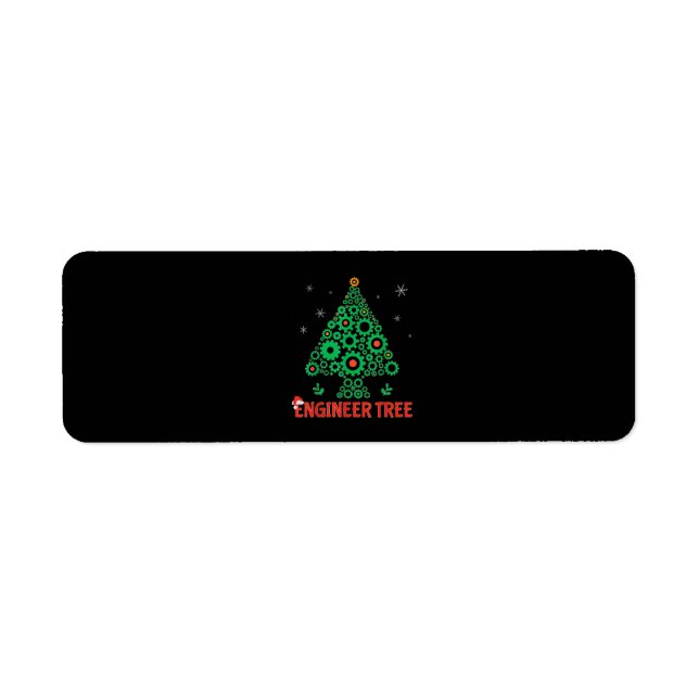 Christmas Engineer Tree Mechanical Engineering Return Address Label (Front)