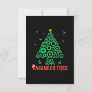 Christmas Engineer Tree Mechanical Engineering RSVP Card