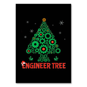 Christmas Engineer Tree Mechanical Engineering Table Number