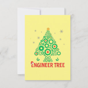 Christmas Engineer Tree Mechanical Engineering Thank You Card