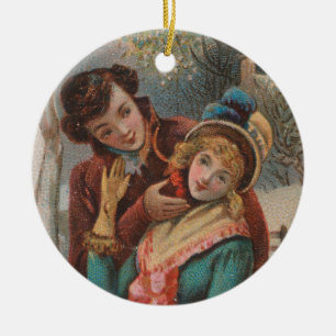 Christmas, England-Vintage Victorian Era Ad, 1980 Ceramic Ornament