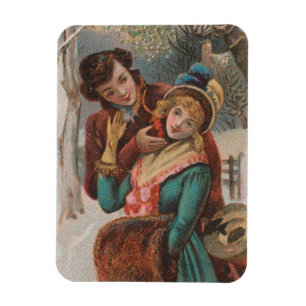Christmas, England-Vintage Victorian Era Ad, 1980 Magnet